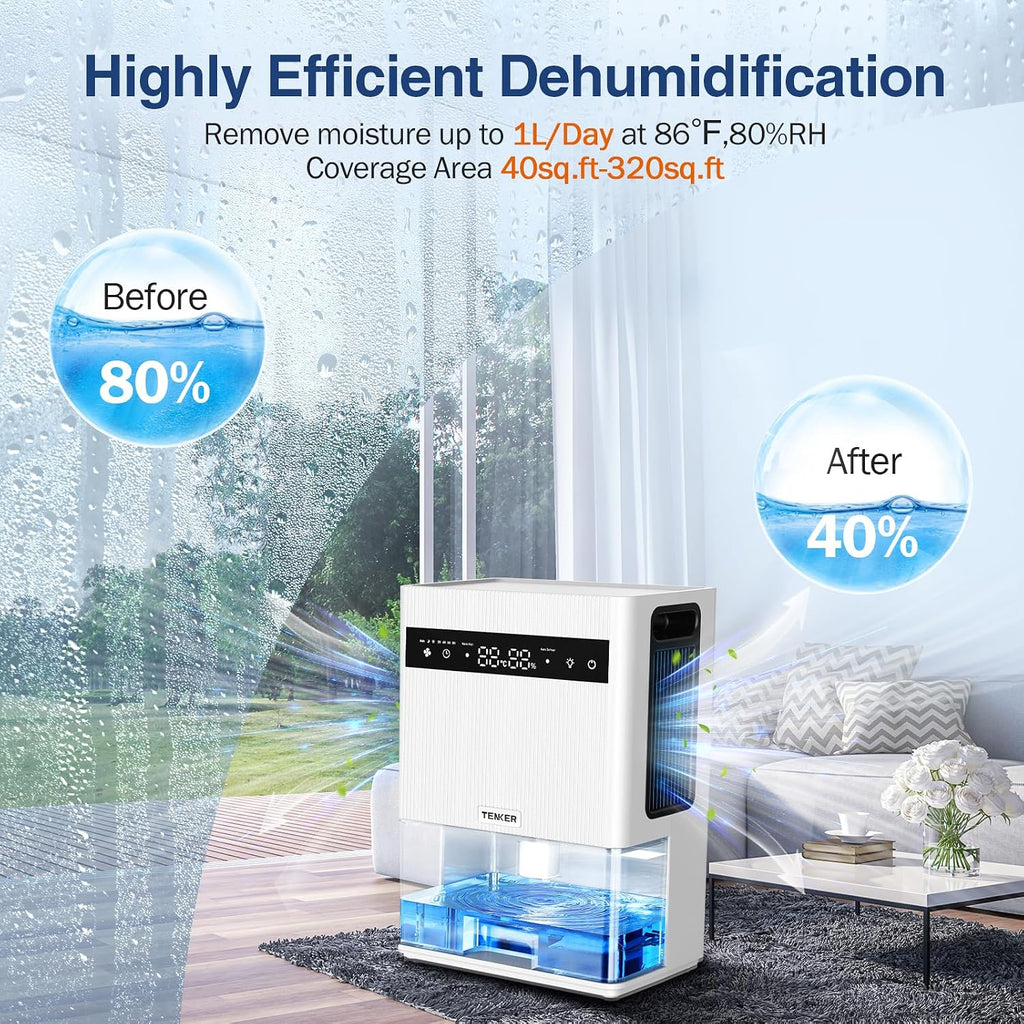 TENKER Dehumidifier for Home 3L