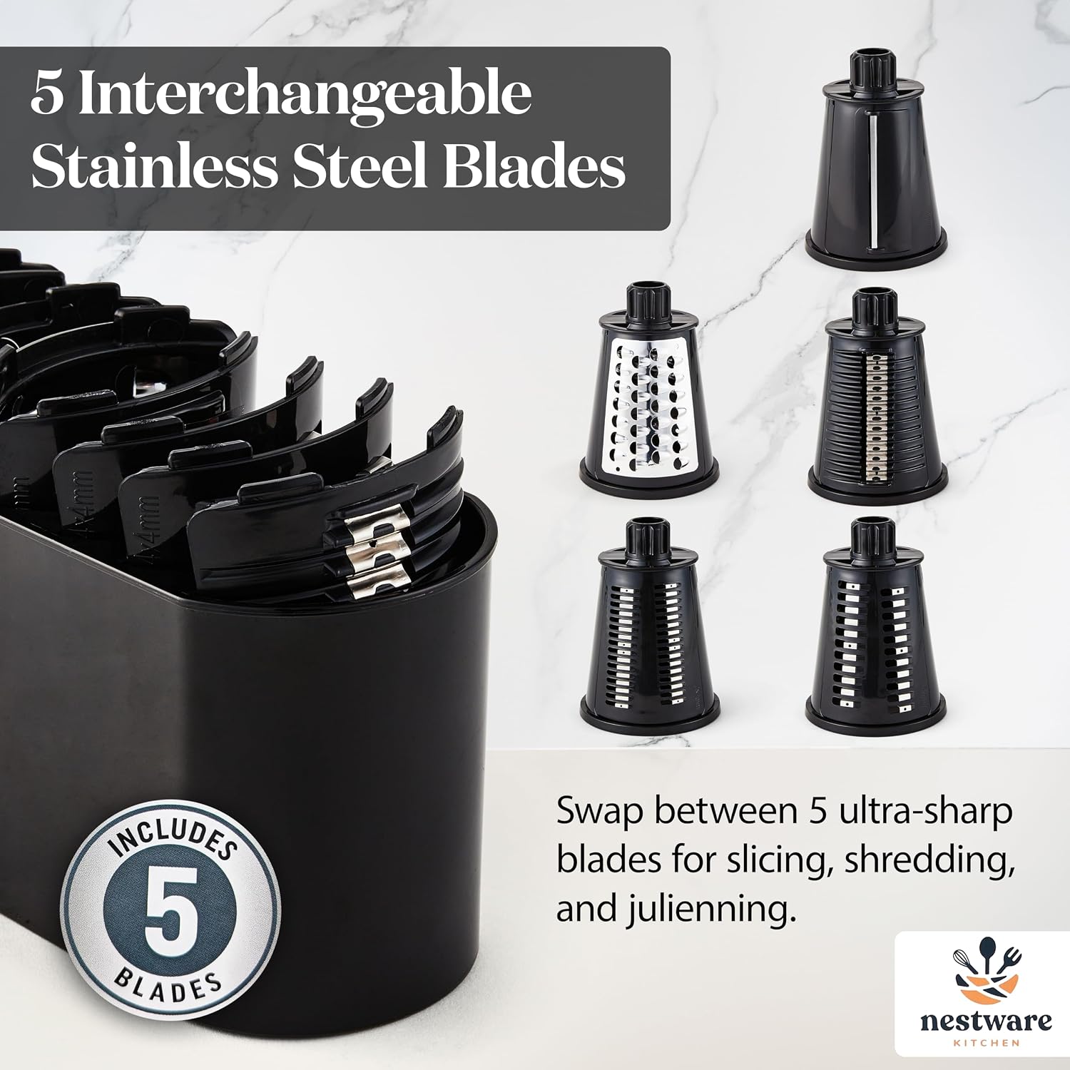 Rotary Cheese Grater 5 Blade
