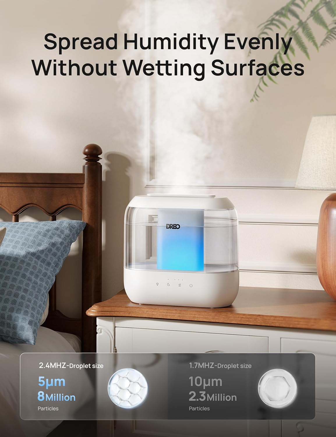 DREO Humidifier for Bedroom Baby 4L