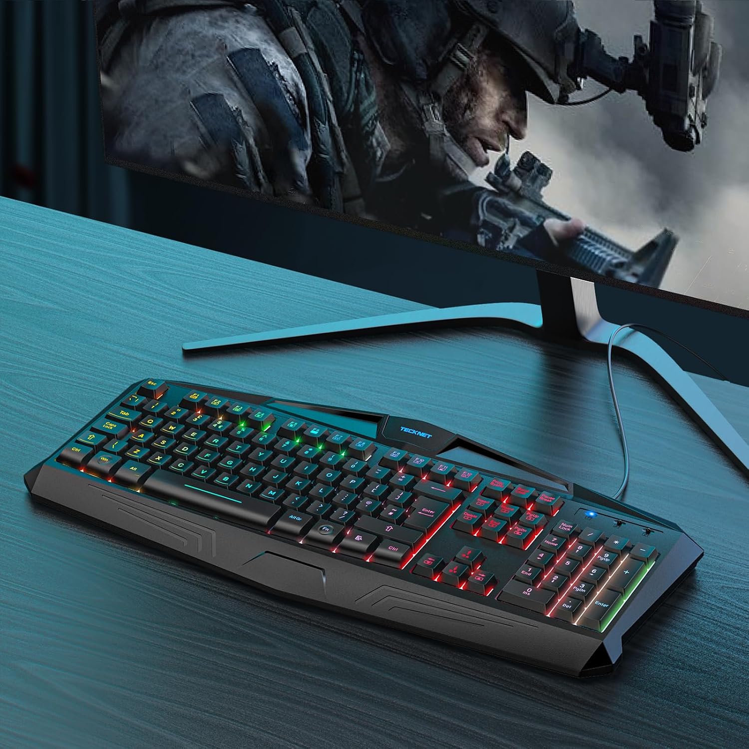 TECKNET RGB Gaming Keyboard UK Layout