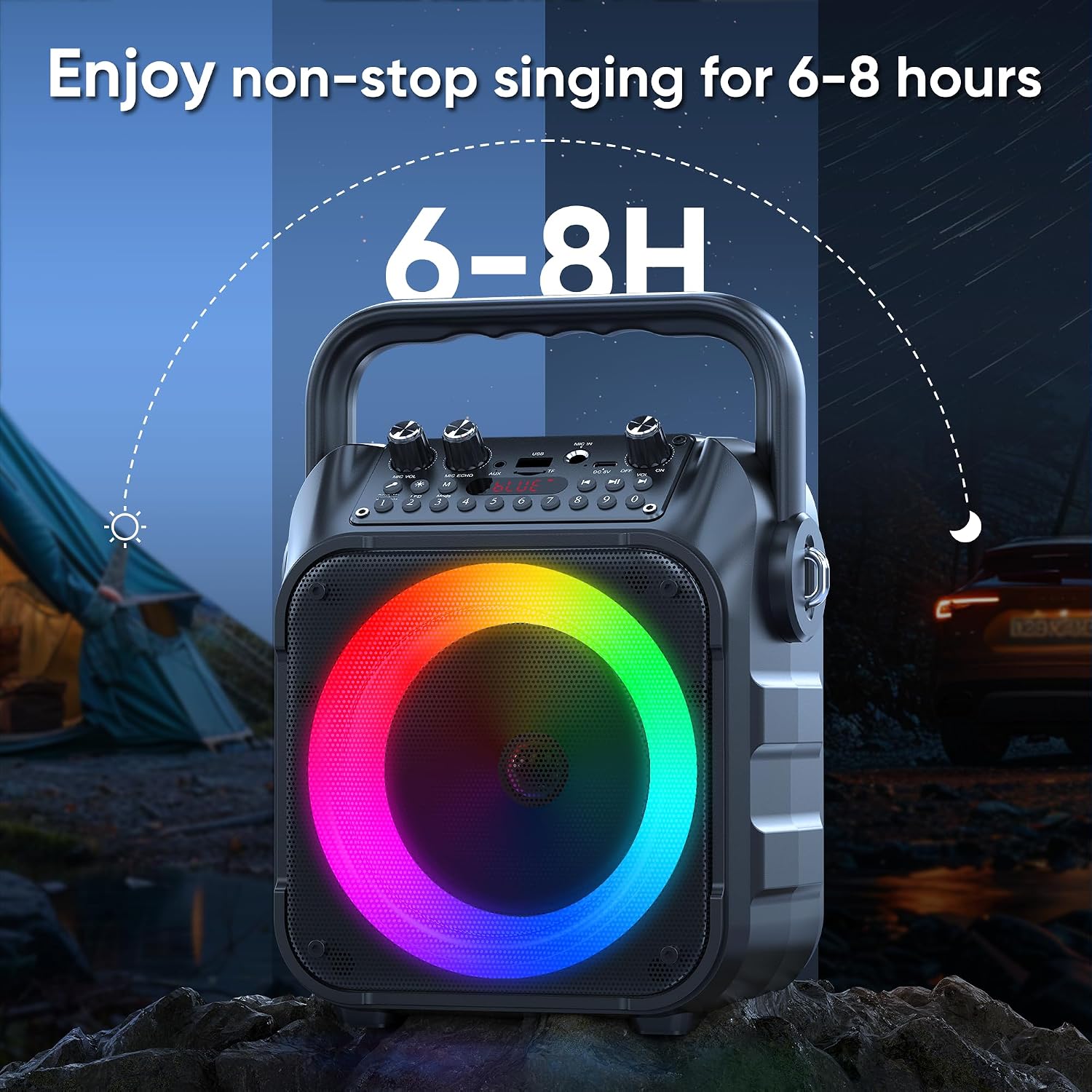 Karaoke Machine with Two Wireless Microphones