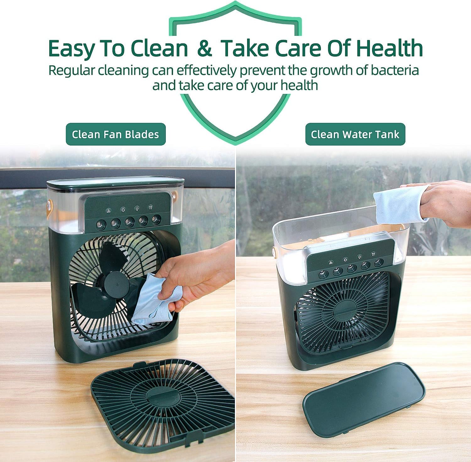 NTMY Mini Air Cooler USB Desk Fan