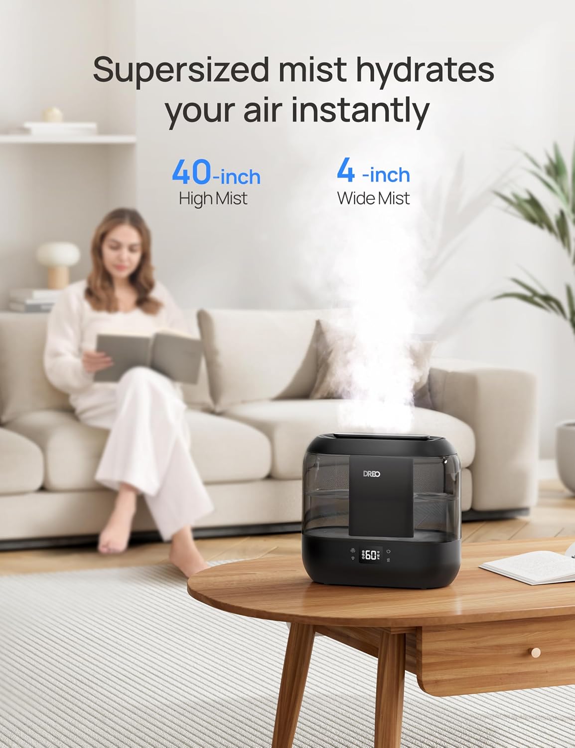 DREO Humidifier for Bedroom Baby 4L