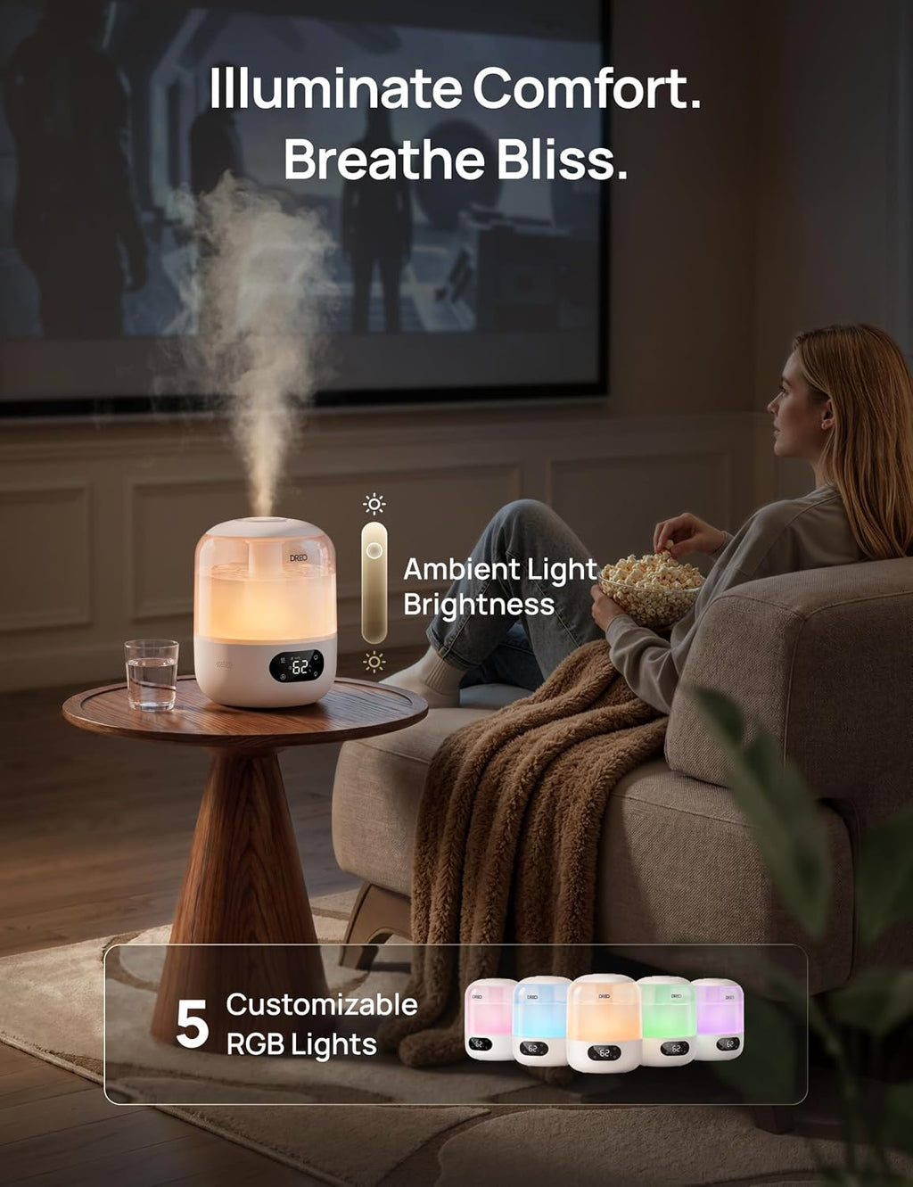 Dreo Humidifier for Bedroom with Sensor