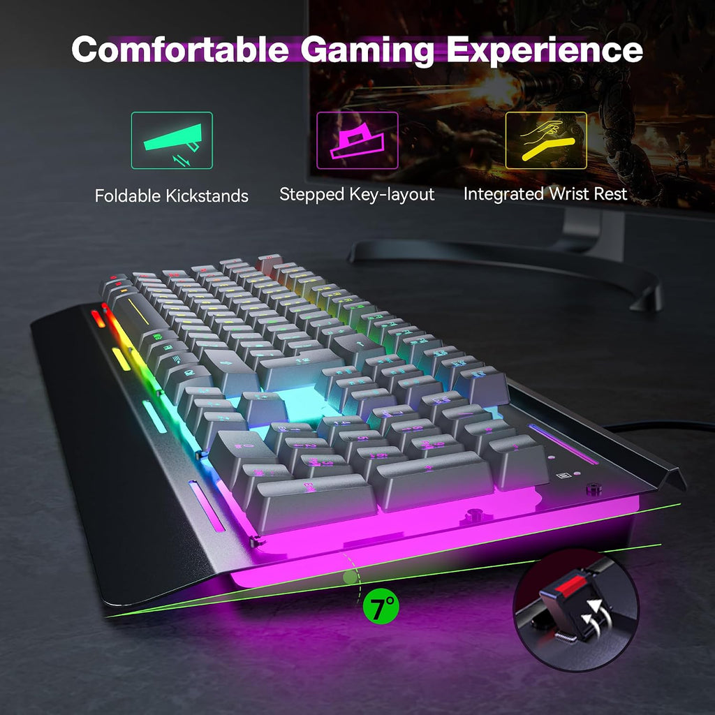 TECKNET RGB Gaming Keyboard UK Layout