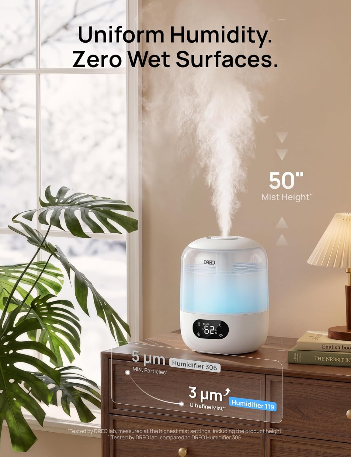 Dreo Humidifier for Bedroom with Sensor