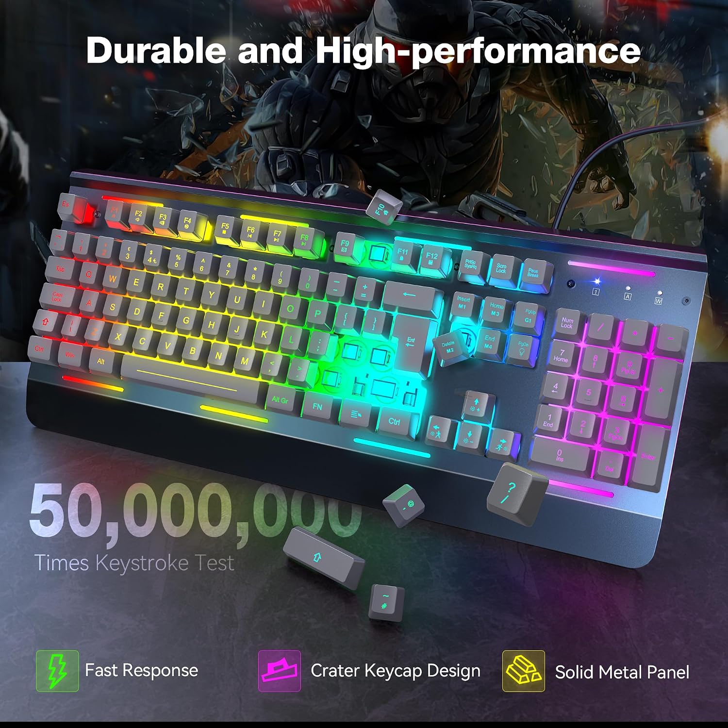 TECKNET RGB Gaming Keyboard UK Layout