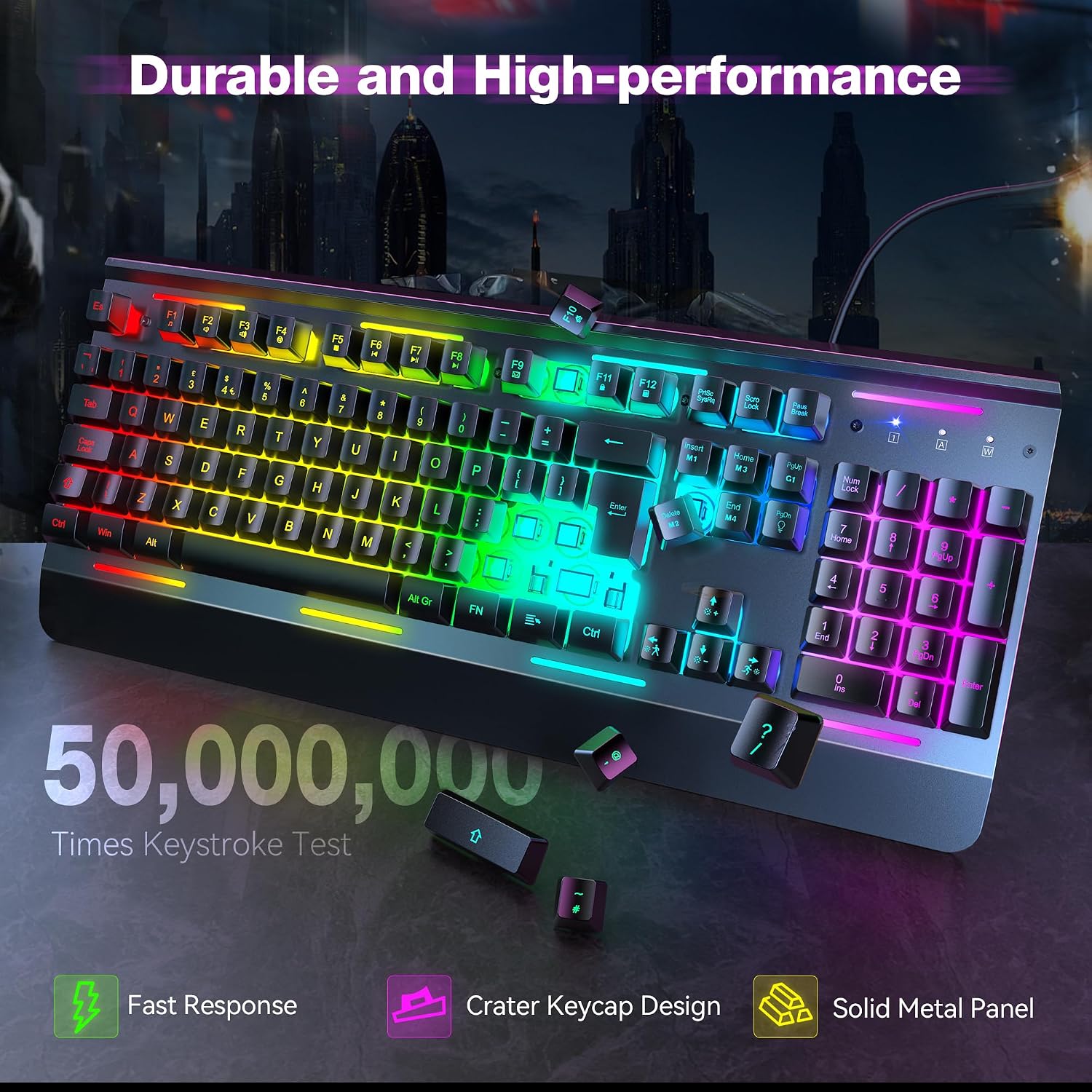 TECKNET RGB Gaming Keyboard UK Layout