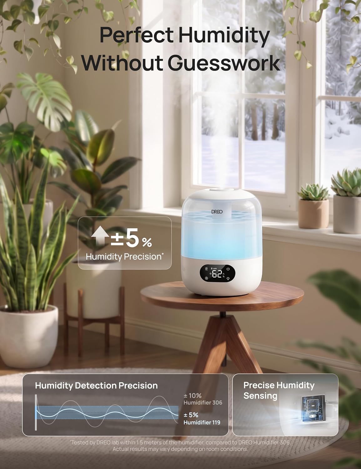 Dreo Humidifier for Bedroom with Sensor