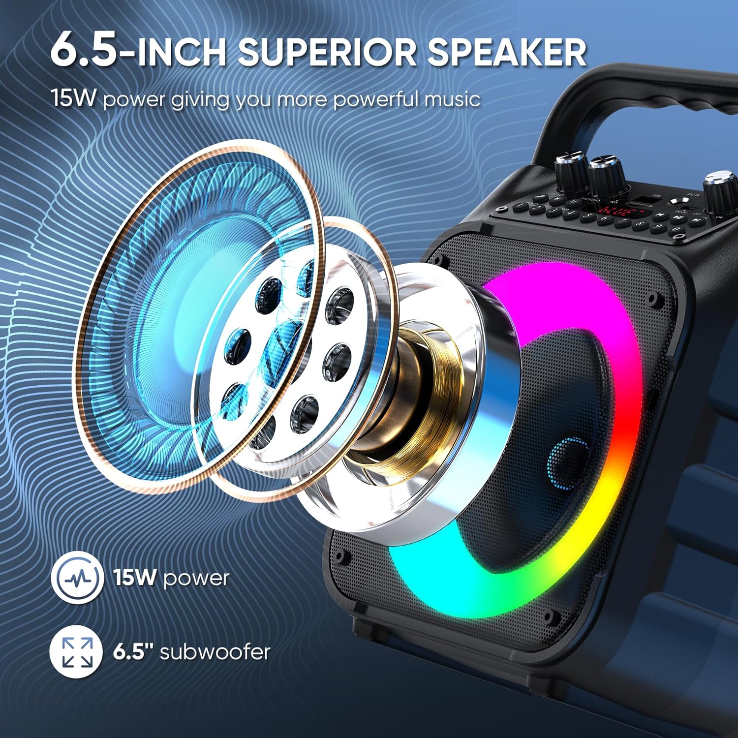 Karaoke Machine with Two Wireless Microphones
