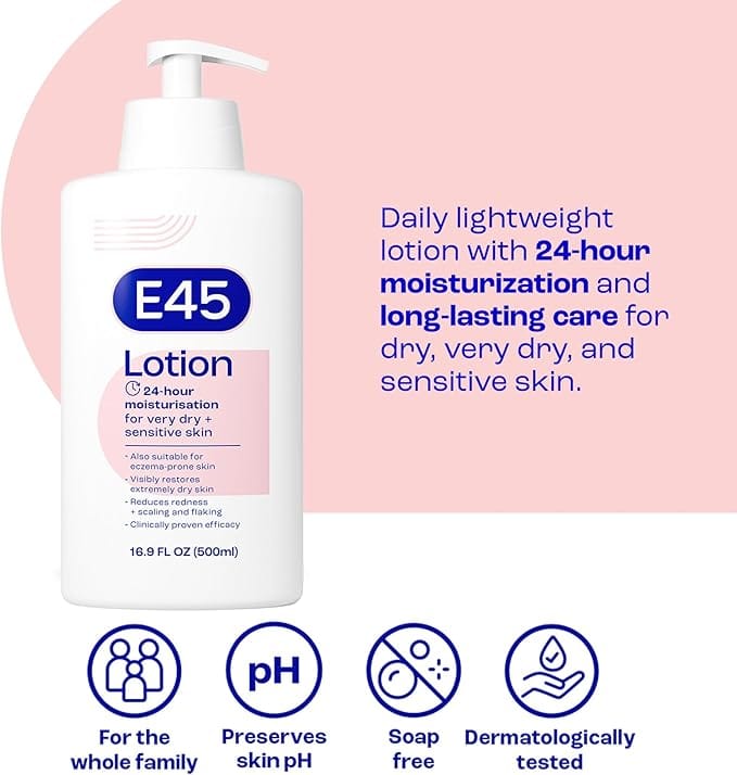 E45 Moisturising Lotion Pump Dispenser 500ml