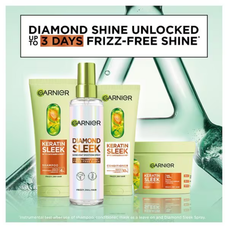 Garnier Keratin Sleek Hair Mask With Argan Oil For Frizzy & Dry Hair - 370ml
