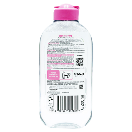 Garnier SkinActive All-In-1 Sensitive Skin Micellar Cleansing Water 200ml