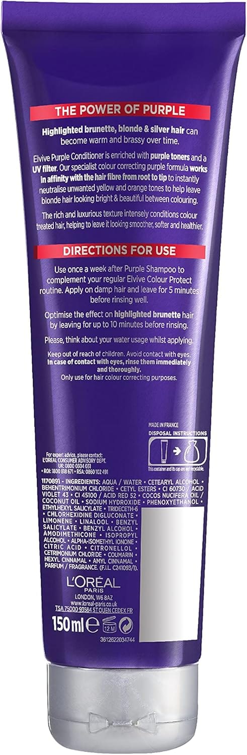 L'Oréal Elvive Colour Protect Purple Conditioner 150ml