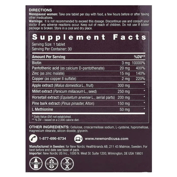 New Nordic Hair Volume Post Menopause (30 Tablets)